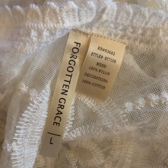 Lace mesh embroidered boho kimono NWT large white - Picture 3 of 6